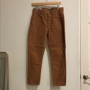 GAP Brown Corduroy cigarette pants 8R, 29 high rise